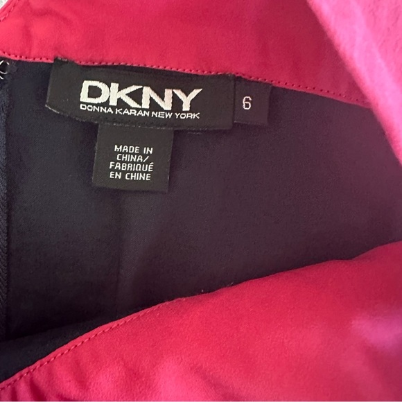 DKNY  Sheath Color block Sleeveless Dress Pink, Blue, and Black Size 6 - Picture 9 of 12